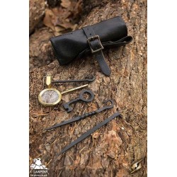 Thieves Tools in Leather Roll Bag - Black