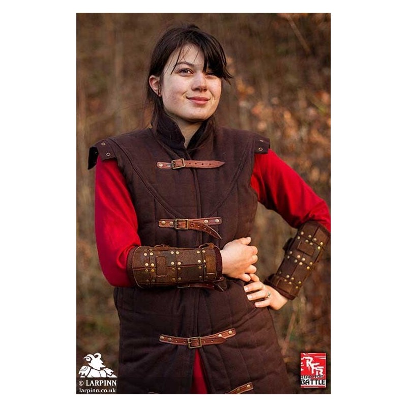 Larp Fighter Fighter Leather Bracers - LARP Leather Vambracers - Arm Protection