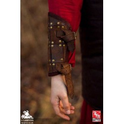 Fighter Leather Bracers - S - Brown