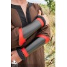 Warrior Bracers - Faux Leather - Black & Red
