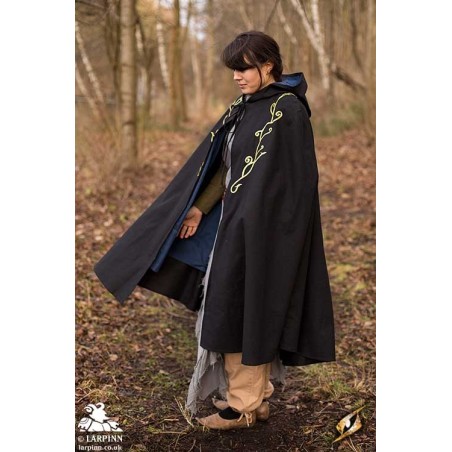 Embroidered Cape/Cloak - Black