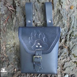 Corym Bear Paw A6 Leather Pouch - Black