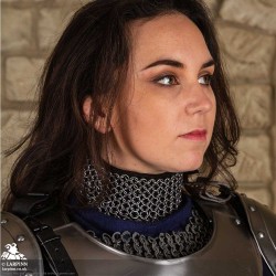 Chainmail Collar with Black Leather