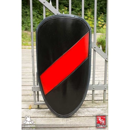 RFB Large Kite Shield - Black/Red - 39IN X 24IN - LARP