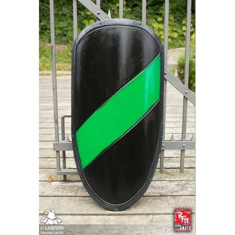 RFB Large Kite Shield - Black/Green - 39IN X 22IN - LARP
