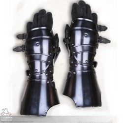 Mark Metal Long Gauntlets - Dark Steel