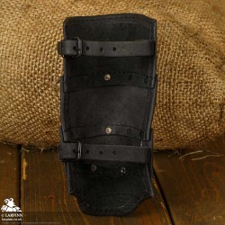 Ulric Arm Bracers - Black Leather