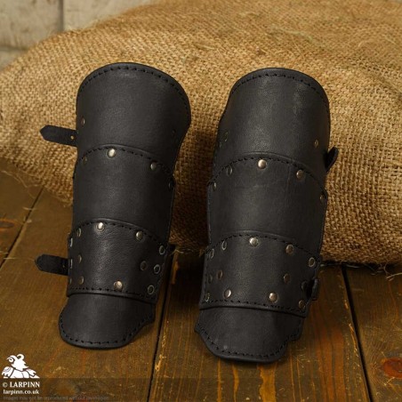 Ulric Arm Bracers - Black Leather