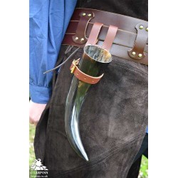 Viking Buckled Drinking Horn Holder - Brown