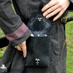 Corym Thorn A6 Leather Pouch - Black