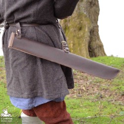 Huntsman Short Sword Scabbard - Full - Brown