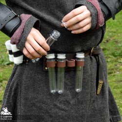 Yanif Potion Vile Holder - 4 Bottles - Brown