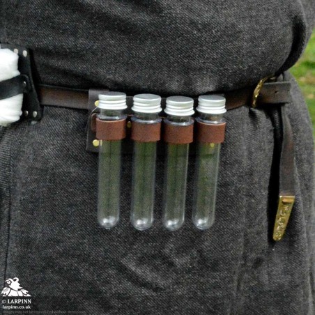 Yanif Potion Vile Holder - 4 Bottles - Brown