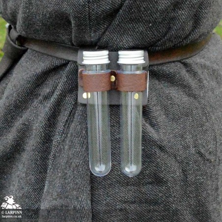 Yanif Potion Vile Holder - 2 Bottles - Brown
