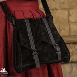 Duke Leather Shoulder Bag - Black