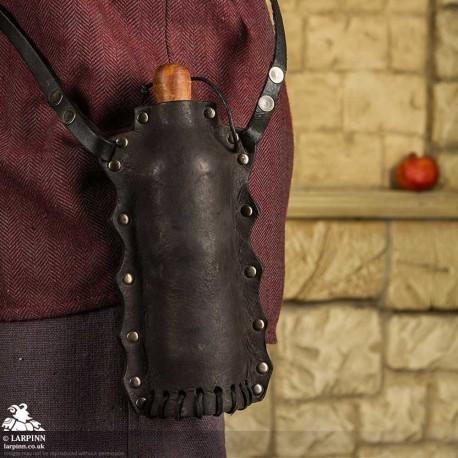 Leather Covered Water Bottle - Brown