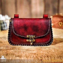 Sylleth Leather Belt Pouch - Maroon