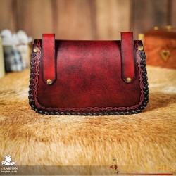 Sylleth Leather Belt Pouch - Maroon