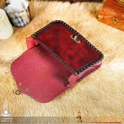 Sylleth Leather Belt Pouch - Maroon