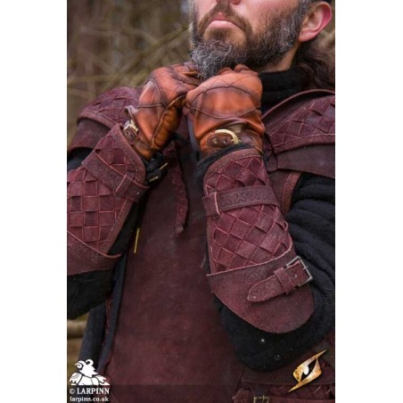 Ranger Leather LARP Bracers - Suede - Brown