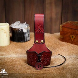 Celtic Drinking Horn Holder - Maroon - Large