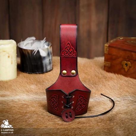 Celtic Drinking Horn Holder - Maroon - Large