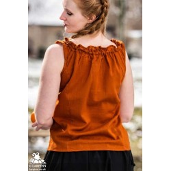 Adele Sleeveless Medieval Blouse - Orange
