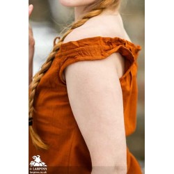Adele Sleeveless Medieval Blouse - Orange
