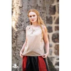 Adele Sleeveless Medieval Blouse - Cream