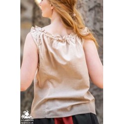 Adele Sleeveless Medieval Blouse - Cream