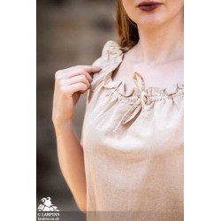 Adele Sleeveless Medieval Blouse - Cream