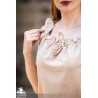 Adele Sleeveless Medieval Blouse - Cream