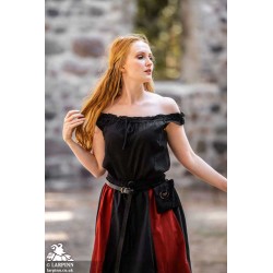 Adele Sleeveless Medieval Blouse - Black