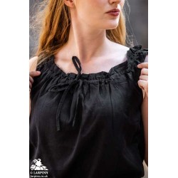 Adele Sleeveless Medieval Blouse - Black