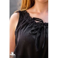 Adele Sleeveless Medieval Blouse - Black