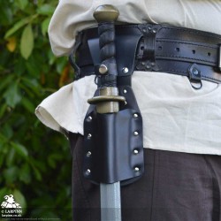 Earl Half Dagger Scabbard with Popper - Black