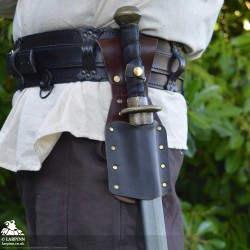 Earl Half Dagger Scabbard with Popper - Brown