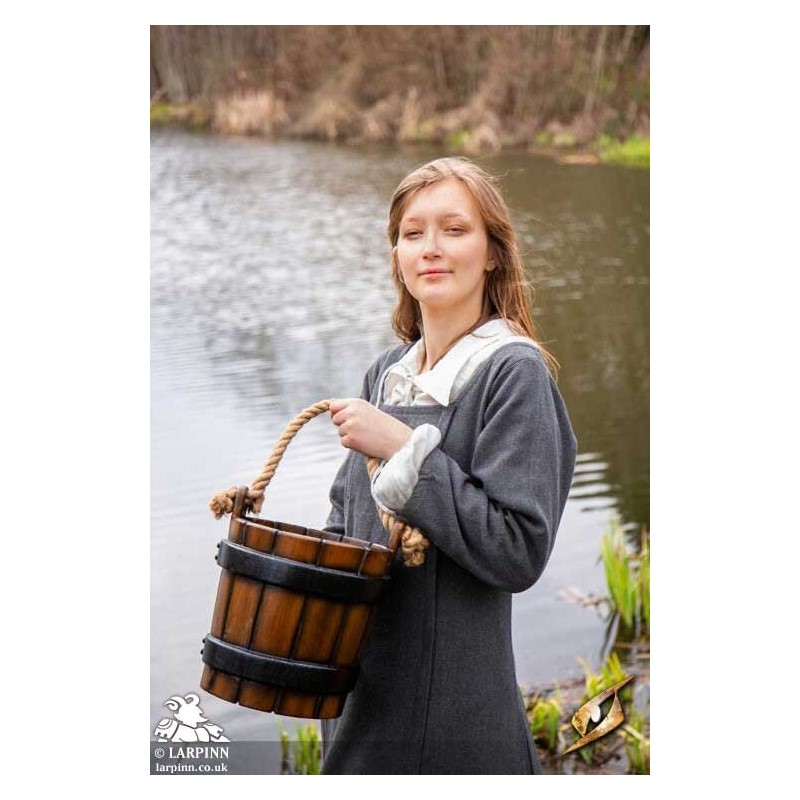 Water Bucket - Coreless LARP Throwing Weapon - Foam Props - Wooden Bucket