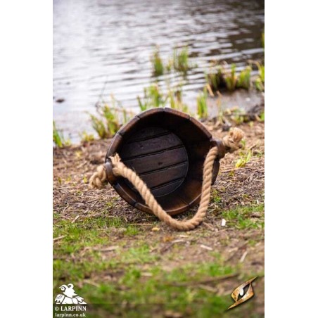 Water Bucket - Coreless LARP Throwing Weapon - Foam Props - Wooden Bucket