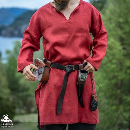 Halvar Linen Tunic - Red