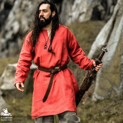 Halvar Linen Tunic - Red