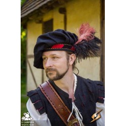 Minstrel Hat - Black & Red