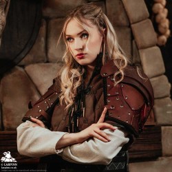 Quintus Spaulders - Brown - LARP Costume Armour