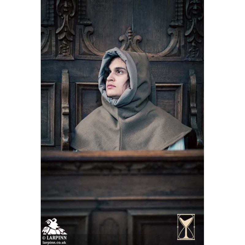 Liripiped Hood - Brushed Wool - Brown - LARP Costumes