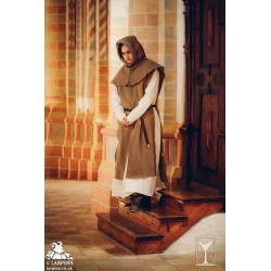 Liripiped Hood - Brushed Wool - Brown - LARP Costumes