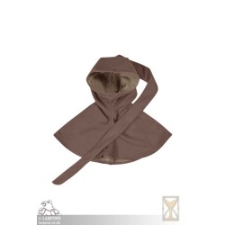 Liripiped Hood - Brushed Wool - Brown - LARP Costumes