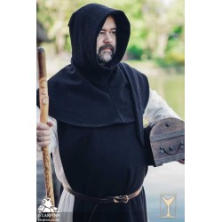 Liripiped Hood - Brushed Wool - Black - LARP Costumes
