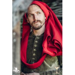 Liripiped Hood - Brushed Wool - Red - LARP Costumes