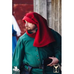 Liripiped Hood - Brushed Wool - Red - LARP Costumes