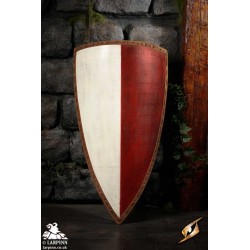 Heater Shield - White & Red - 22IN x 36IN - LARP Shield